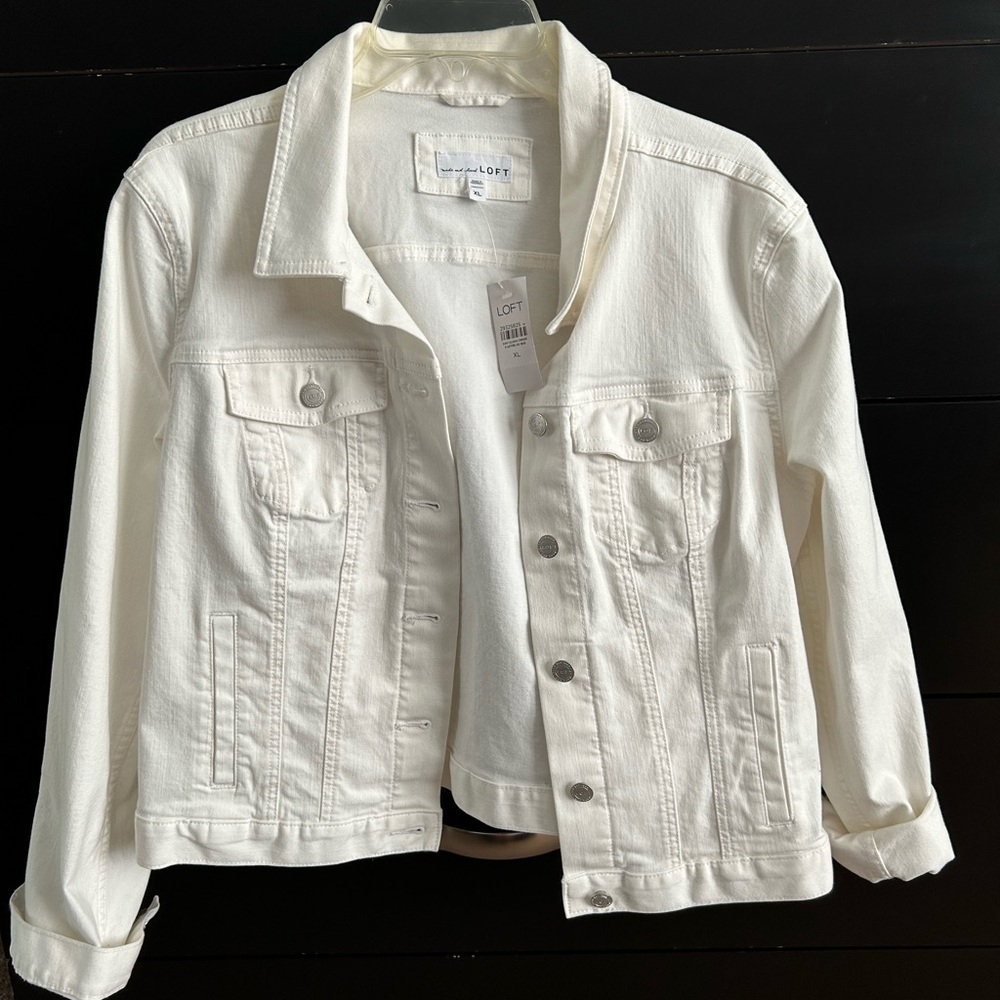 NWT Loft White Denim/Jean Jacket. XL